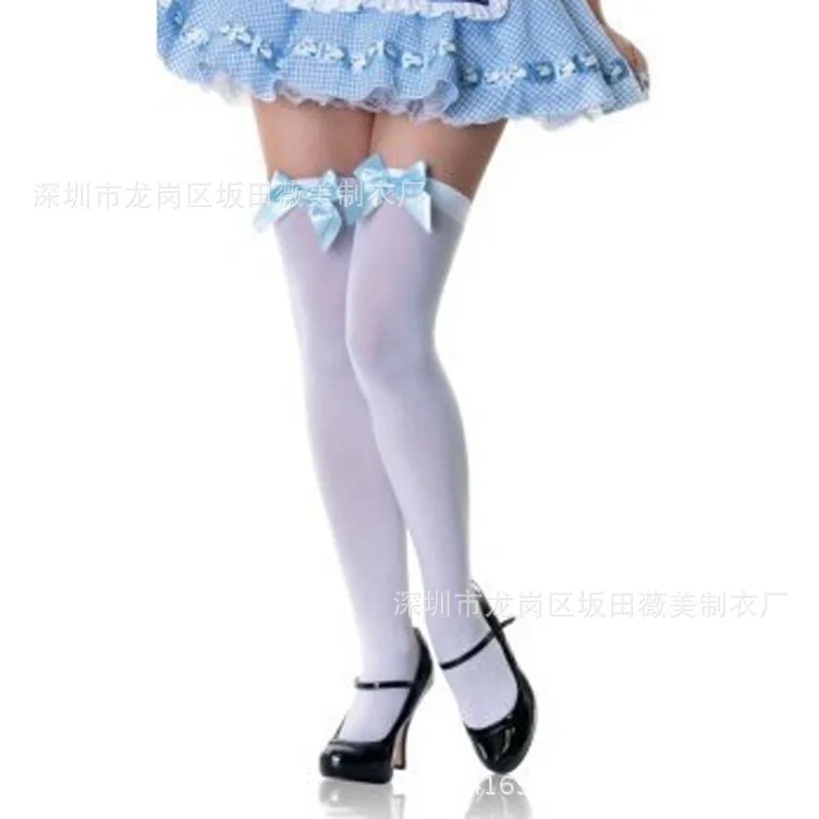 

#418 with Bow Stockings Adult Embroidery Sexy Silk Stockings HOLD-UPS Thigh High Socks over-the-Knee Stockings