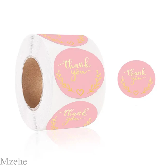 50-500pcs 1inch kraft paper Handmade Stickers Gift Sealing Sticker Festival Birthday Party Decorations Labels Thank you Stickers U