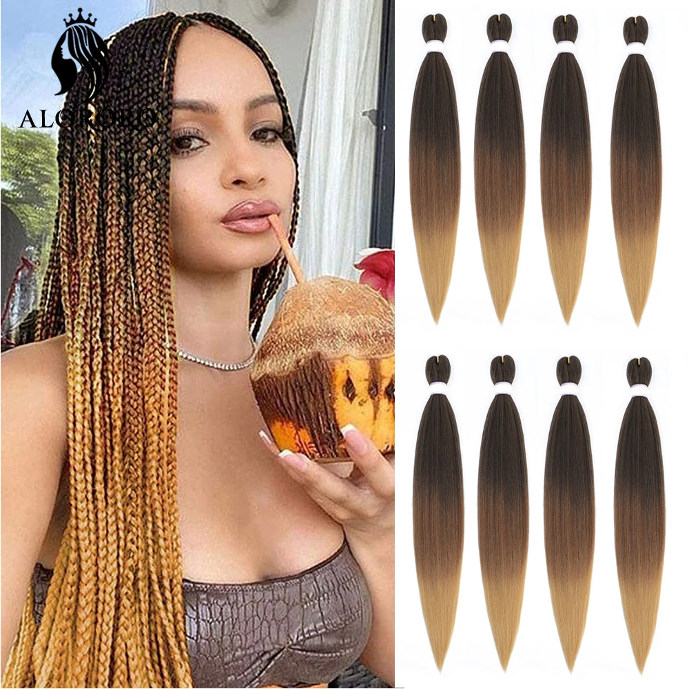 Alororo Ombre Pre Stretched Braiding Hair Synthetic Hair Braids 30 Inch  Afro Brown Black Blue Profession Jumbo Box Braids - Synthetic Braiding Hair(for  Black) - AliExpress