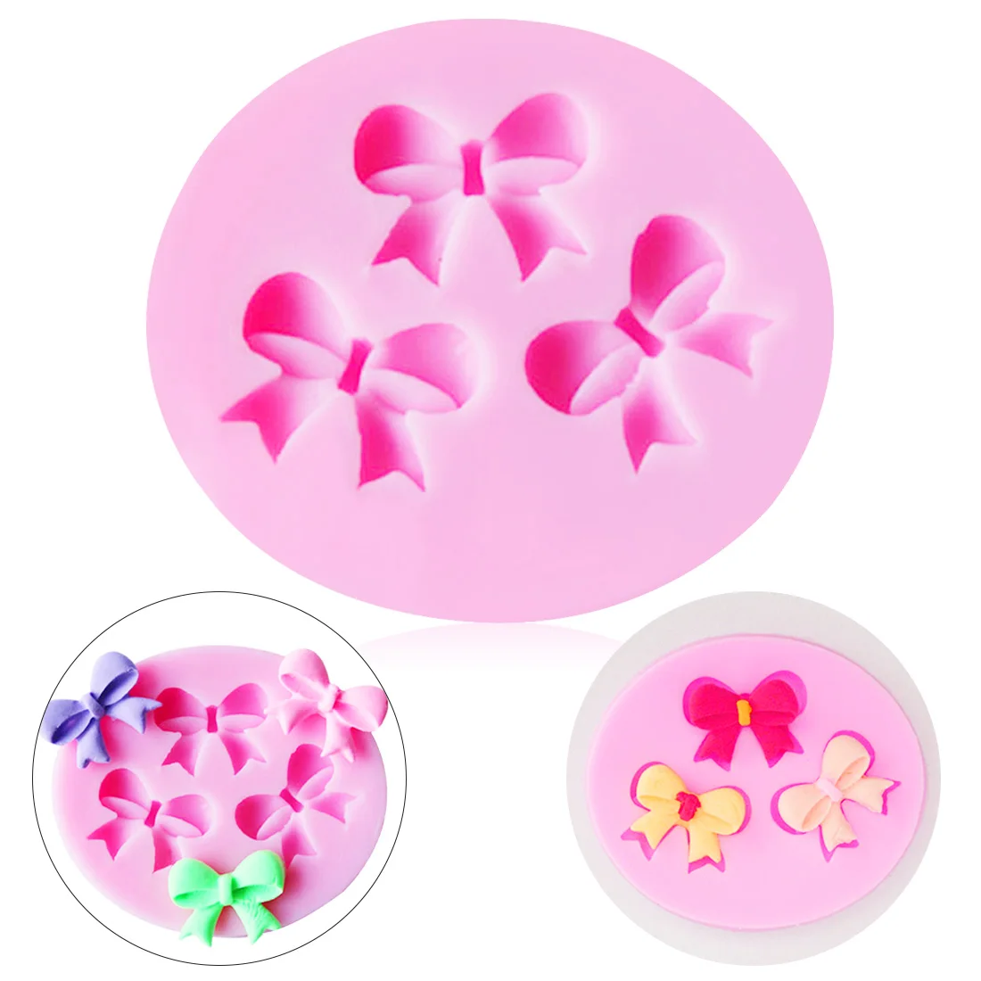 

1pcs Bow Cake Silicone Mold Bow Bowknots Flower 3D Fondant Mold Kitchen Baking Cake Decorating Tool Chocolate Soap Stencils