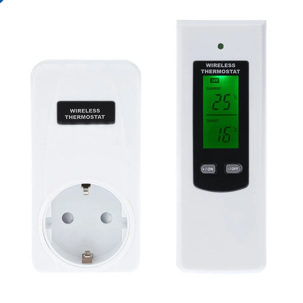 

LCD Switchable With Remote Control Practical Automatic Digital Display Smart Home Alarm Temperature Thermostat Kit Wireless