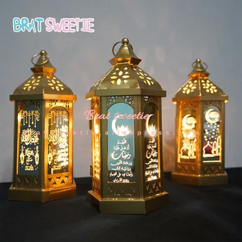 

Ramadan Lantern Metal LED Ramadan Lights Happy Eid Mubarak 2020 Ramadan Decorations for Home Islamic Muslim Party Supplies