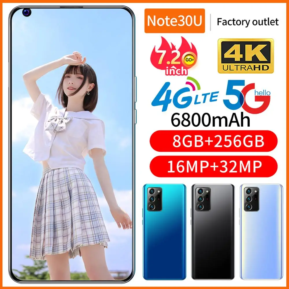 7.2”HD Full Screen Note30U Snapdragon 865 Mobile