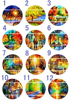 

Handmade Colorful picture Round Glass Cabochons Refrigerator magnet for Necklace Decoration and Phone Chain Accessaries324
