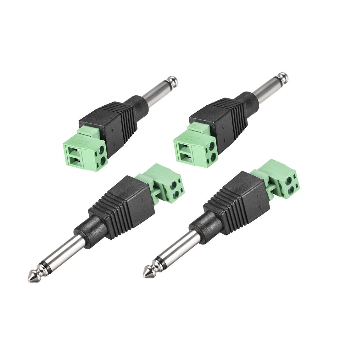 

uxcell Male to AV Screw Terminal AV TV Connector Adapter 6.35mm Mono(4Pcs)