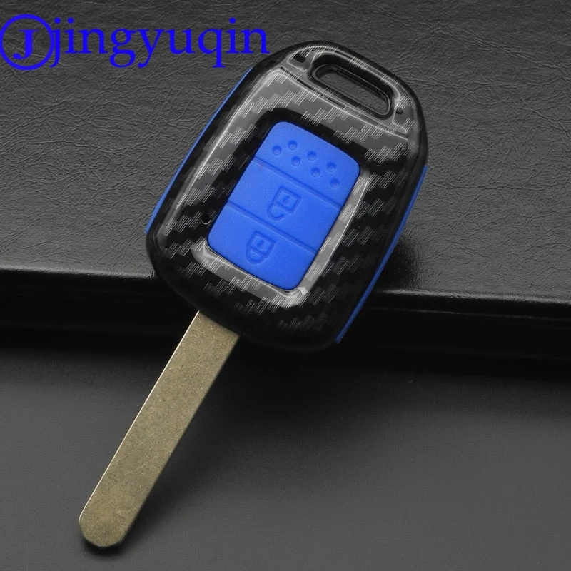 Jingyuqin 2/3/4 кнопки дистанционного ключа оболочки чехол для HONDA greiz Civic Город XRV Vezel углерода силикона