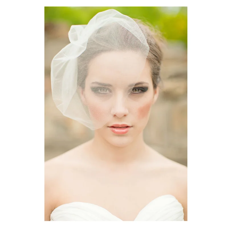 Wedding birdcage wedding veil bride birdcage party hair accessories veu Ivory color simple cheap bridal veil