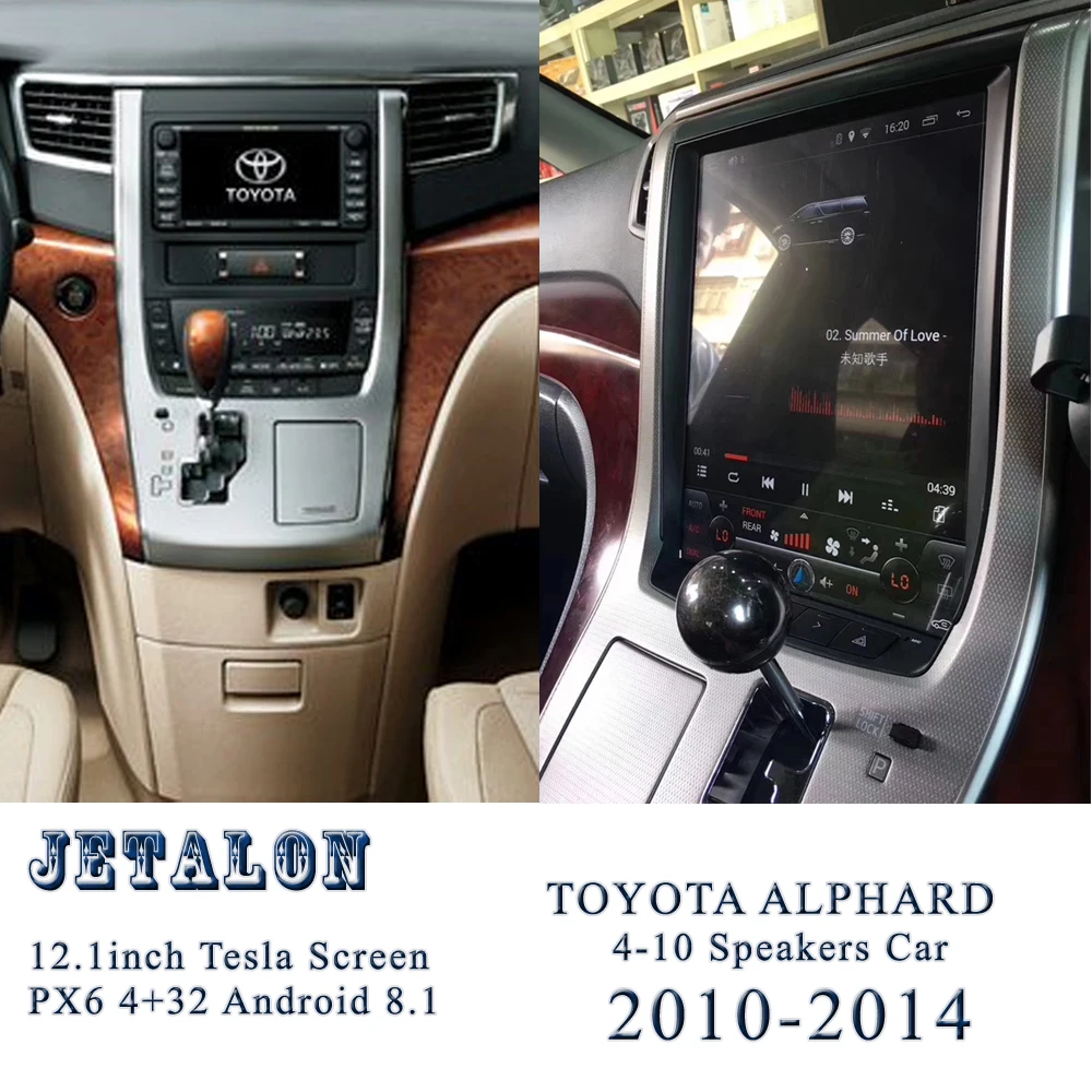 Вертикальный ips экран Автомобильный Радио плеер для Toyota Alphard 20 2010- gps навигация tesla головное устройство Android 8,1 Автомобильный мультимедийный