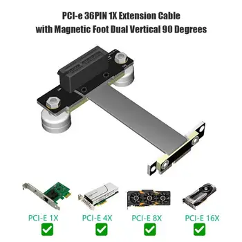 

High Quality&Magnetic foot PCI-e PCI Express 36PIN 1X Extension cable dual vertical 90 degrees direction