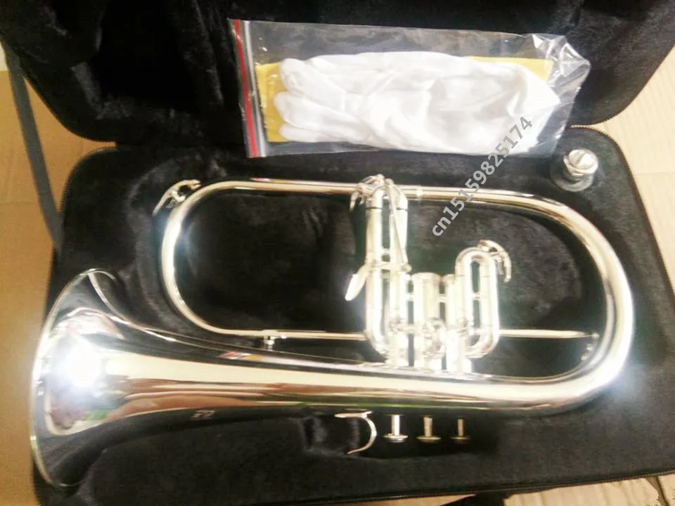 professional Bach flugelhorns Silver Plated B flat Bb professional trumpet Top brass musical instruments trompete horn shipping