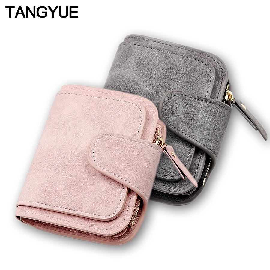 

Luxury Women's Wallet Female Leather Mini Cute Matte Ladies Coin Purse for Cards Small Wallet Women Zipper portomonee vrouwen