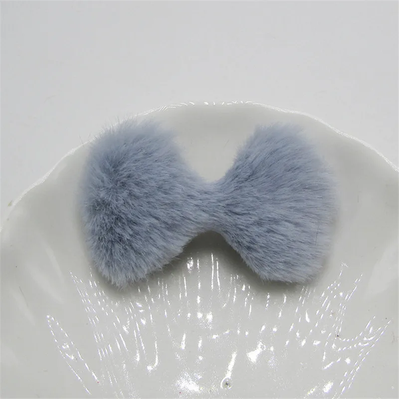 Gray Bowknots 10-50 шт Имитация кроличьего меха милые Bowknots мягкие украшения DIY рукоделие искусство дети шпилька аксессуары Материал шапки Декор - Цвет: Gray Bowknots