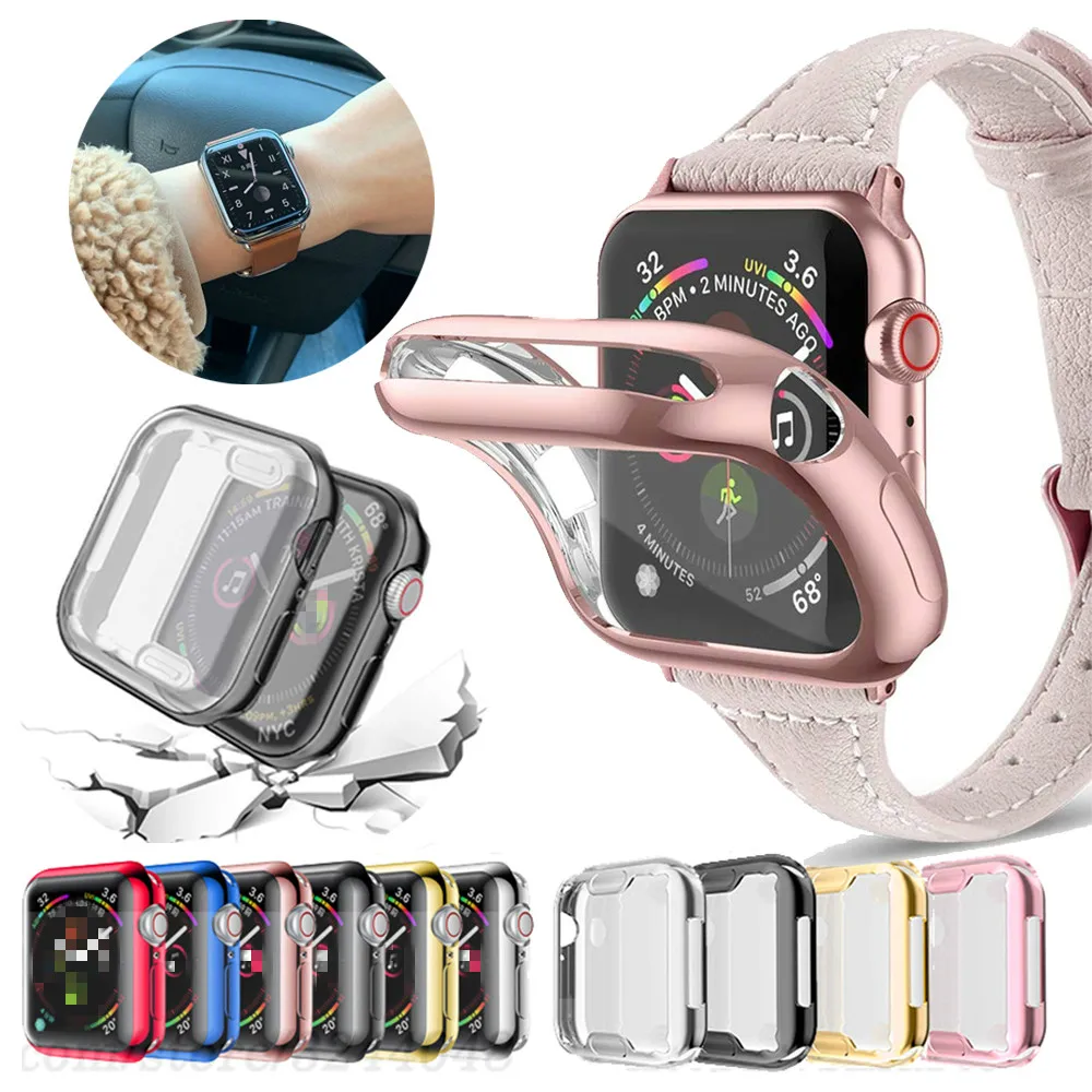 Slim TPU Watch Cover Case for Apple Watch Series 5 4 3 2 1 Case 42mm 38m 40mm 44mm Case Protector Shell Cover for IWatch 4 44mm afbeelding