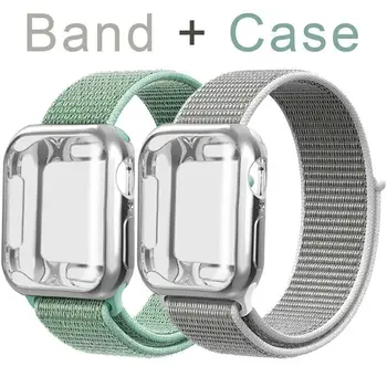 

Replacement 2 in 1 Nylon Strap Band+Case Watch Wristband For Apple watch series 5/4/3/2/1 42mm 38mm 40mm 44mm Wrist Bracelet