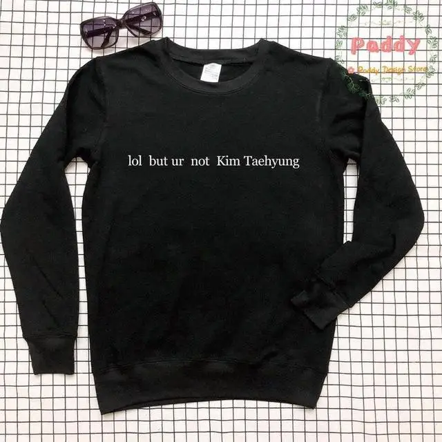 

Lol But Ur Not Kim Taehyung Sweet Pink Hoodies Woman Gothic Autumn Winter Sweatshirts Letter Clothing