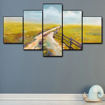 

Canvas Art Oil Painting Prairie path Ranch trail Art Poster Picture Wall Decor Modern Home Decoration For Living room Office