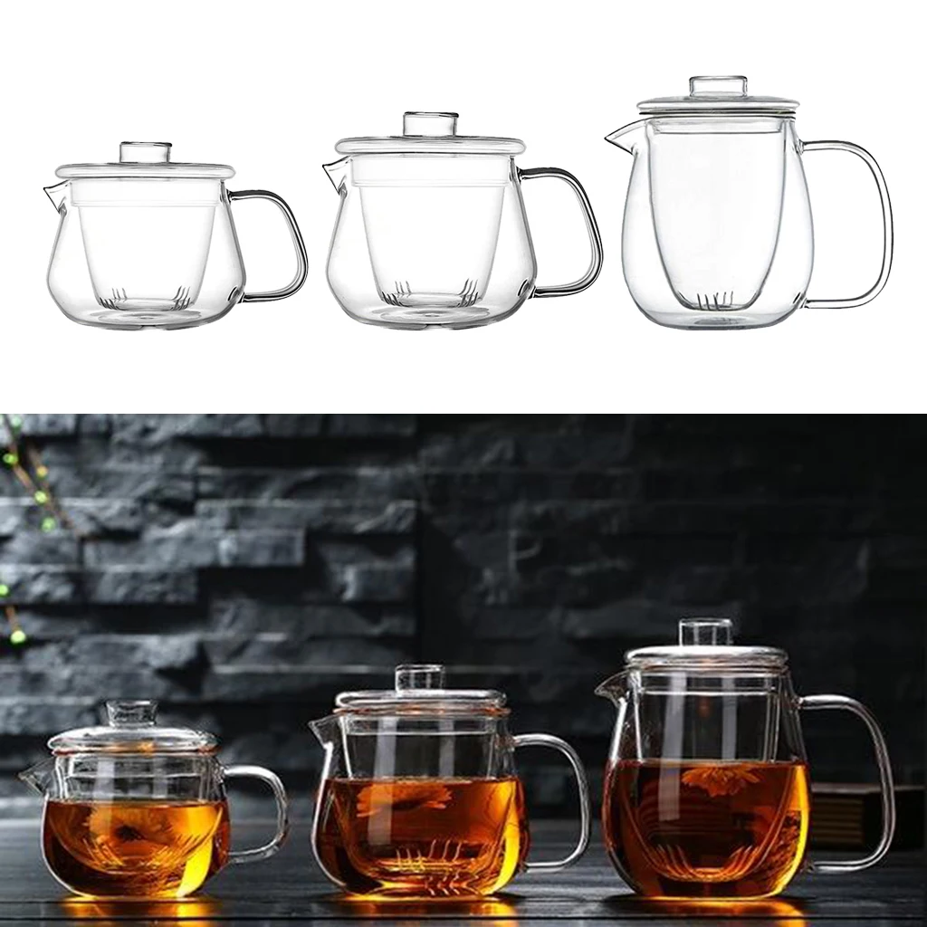 Small 300/450/550ml Glass Teapot Kettle Tea Maker with Removable Infuser