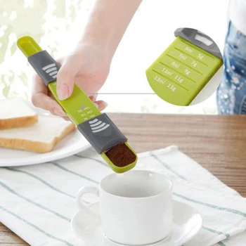 

Imellow Adjustable Measuring Spoon Double End Eight Stalls Coffee Metering Spoon Plastic Baking Tools Quantitative Spoon