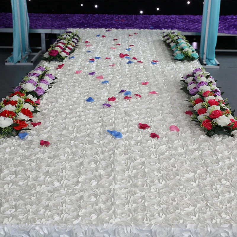  1.5*1M Wedding Three-dimensional Rose Fabric 3D Flower Sign-in Table Cloth Stage Carpet Background 
