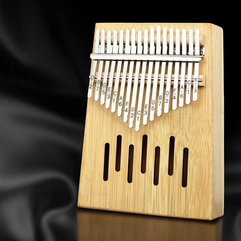 Bamboo 17 teclas Kalimba africano sólido caoba Acacia dedo pulgar Piano 17 teclas de madera maciza Kalimba instrumento Music