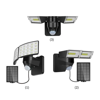

Dual Head Solar Wall Light 3 Modes Waterproof Motion Sensor Outdoor Lamp