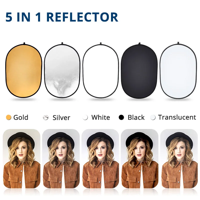 Koop Capsaver 60*90 Cm Opvouwbare Reflector 5 In 1 Multi Disc Photo Reflector 24*35 Inch Draagbare Ovale licht Diffuser Fotografie