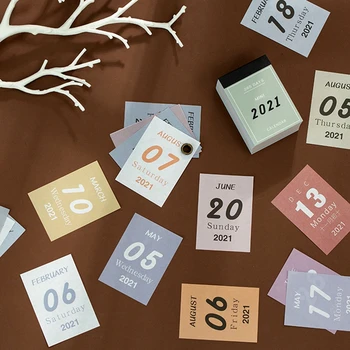 

2021 Mini Desk Calendar Portable Tear-Off Table Calendar Daily Scheduler Table Planner Desktop Calendar Memo Calendar