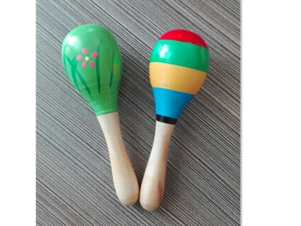 Детские Разноцветные деревянные маракасы мультфильм музыкальный инструмент Погремушка шейкер Дети Малыш Fiesta головоломки развития Развивающие игрушки