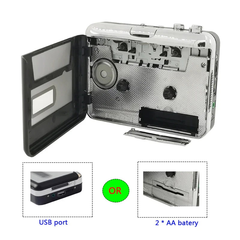 Usb-кассетный плеер Кассетная лента Walkman для MP3 непосредственно записанный конвертер MP3 файл USB/USB Лента блестящая в MP3/CD