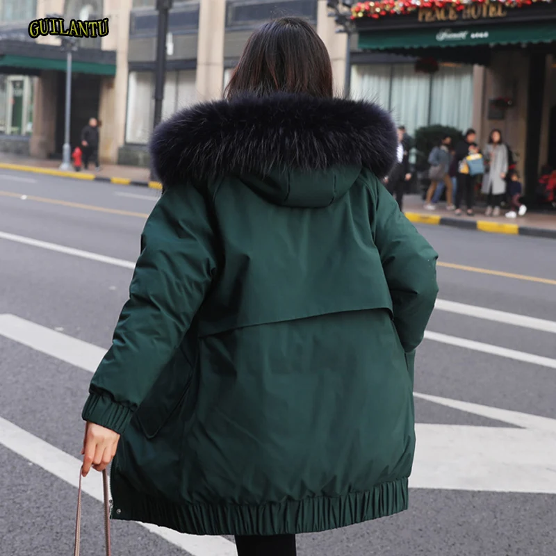 

Winter Thickening Warm Jacket Women 2019 Fashion Oversized Loose Down Cotton Padded Jackets Overcoat Fur Hooded Long Parka Mujer