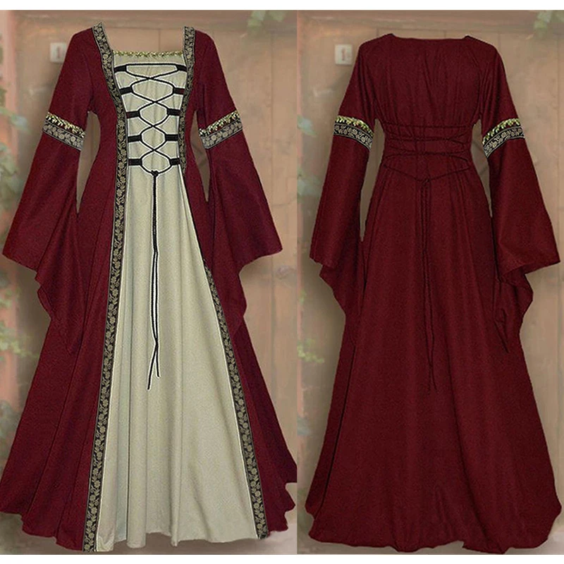 

Renaissance Costume Women Medieval Dress Gown Irish Over Deluxe Victorian