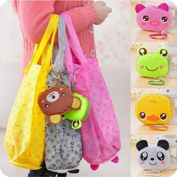 

Cartoon Reusable Shopping Bag Women Foldable Recycle Shopper Bag Eco Tote Folding Pouch Handbags Convenient Large Grocery Bags