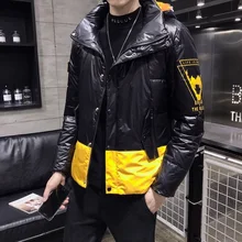 Зимняя мужская куртка, качественное теплое плотное пальто, Зимняя парка, Мужская теплая верхняя одежда, куртка Zimowa, модная мужская куртка на белом утином пуху