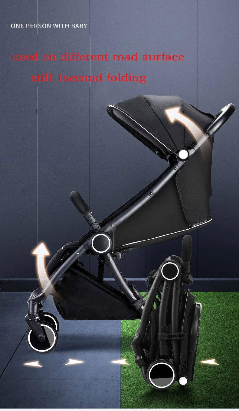Легкая детская коляска Роскошная модная детская коляска переносная дорожная коляска на