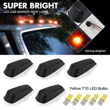 Bevinsee LED Cab Roof Marker Lights For Truck SUV Ford F-150 250 350 Black Smoked Lens Warm Light T10 LED Bulb Dome Lights
