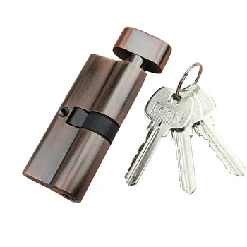 

70mm Brass Security Lock Cylinder Single side opening with knob type Interior Bedroom Living Handle Cylindeb