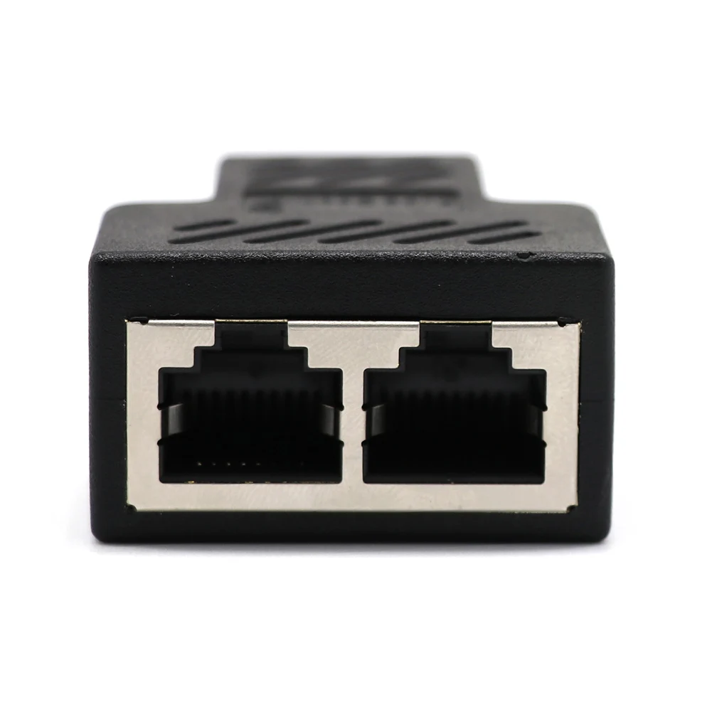 one split two Ways Network Ethernet Head Lan Cable Joiner Coupler RJ45 CAT 5 5E 6 4