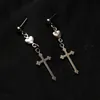 Croix goutte boucles d'oreilles pour femmes Simple boucles d'oreilles dames mode bijoux filles couleur argent élégant Vintage métal Oorbellen ► Photo 3/6