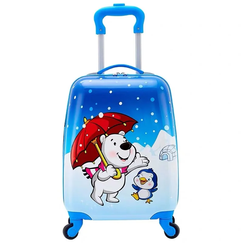 18 дюймов Детский чемодан на колесиках для путешествий багаж сумка для переноски на чемодан на колесиках кабина багаж на ролликах для детских подарков с персонажами из мультфильмов - Цвет: 18 inch