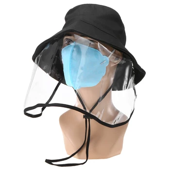 

Protection Anti-fog Windproof Hat With Removable Transparent Face Shield Sun Hat Mask Protective Droplets Spit Sunhats