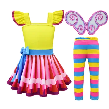 

Cartoon Fancy Dress Up for Little Girls Summer Ruffles Swing Flared Princess Party Gown Children Fashion Nancy Costume