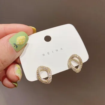 

2020 new design fashion jewelry upscale compact copper inlay zircon earrings Creativity earrings for women