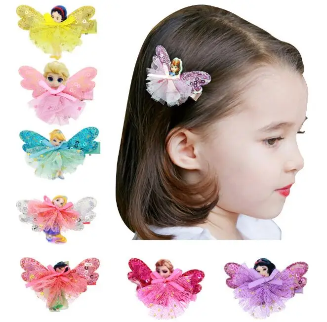 2 шт. Мультяшные кружевные заколки для волос принцессы модные детские головные