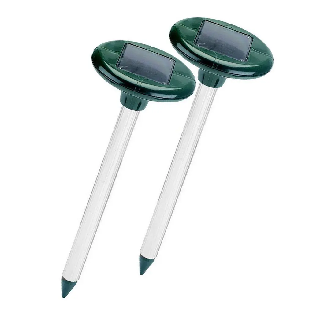 

2pcs/set Solar Powered Ultrasonic Mouse Repeller With LED Lights Animal Insect Pest Control Device for Outdoor Garden Repellent