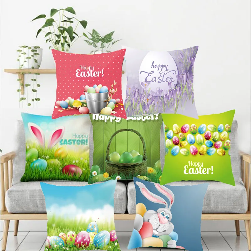 

Liviorap Rabbit Easter Cushion Cover Happy Party Easter Decoration Supplies Easter Rabbit Decoration Easter Decoration for Home