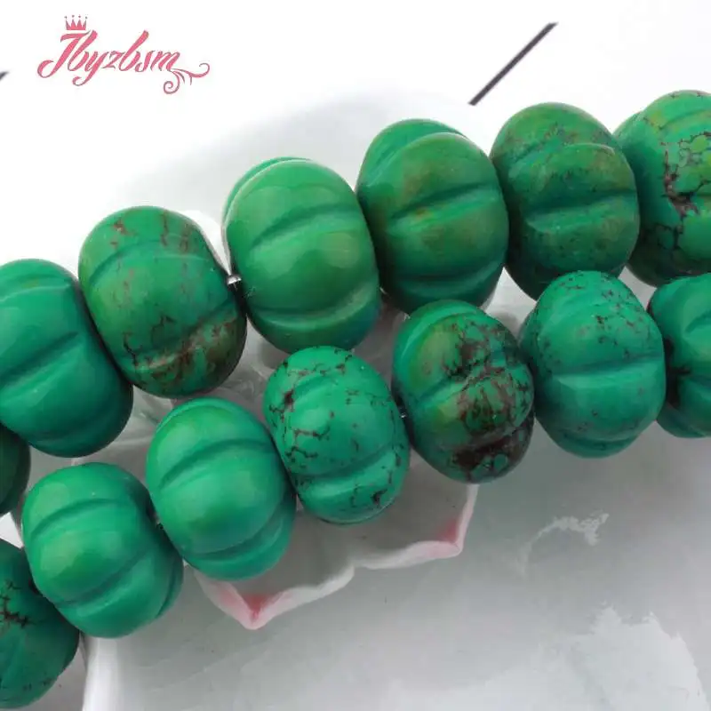 10x14,12x16,13x18mm Pumpkin GreenTurquoise Stone Loose Bead For DIY Necklace Bracelets Jewelry Making 15