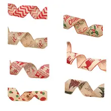 Рождественская лента с принтом в виде букв, праздничные вечерние ленты для украшения рождественской елки