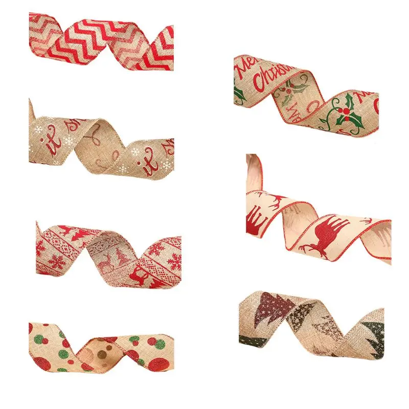 

Letters Printing Xmas Ribbon Holiday Baby Shower Party Decor Christmas Tree Ornament Ribbons