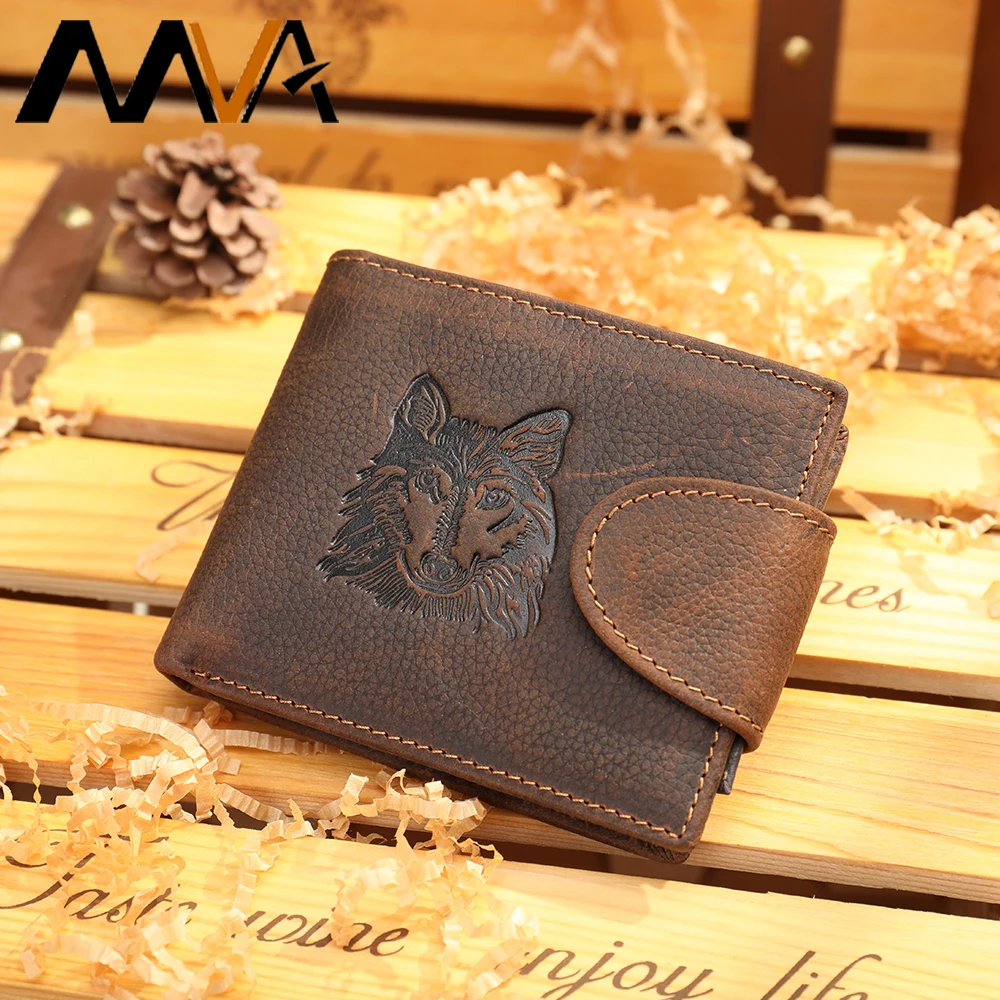 

MVA Wallet Men Genuine Leather Purse Men Slim Small Wallet Male Coin Purse Card Holder Zipper Money Bag Boy Leather Wallets