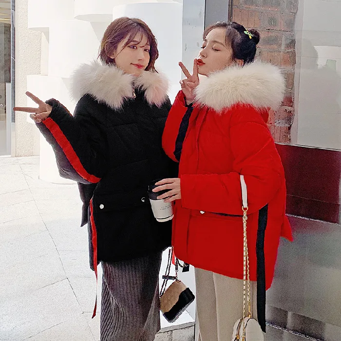 

2019 Autumn And Winter Down Jacket Women's Korean-style Short Loose-Fit Students BF Cotton-padded Clothes down Coat INS Online C